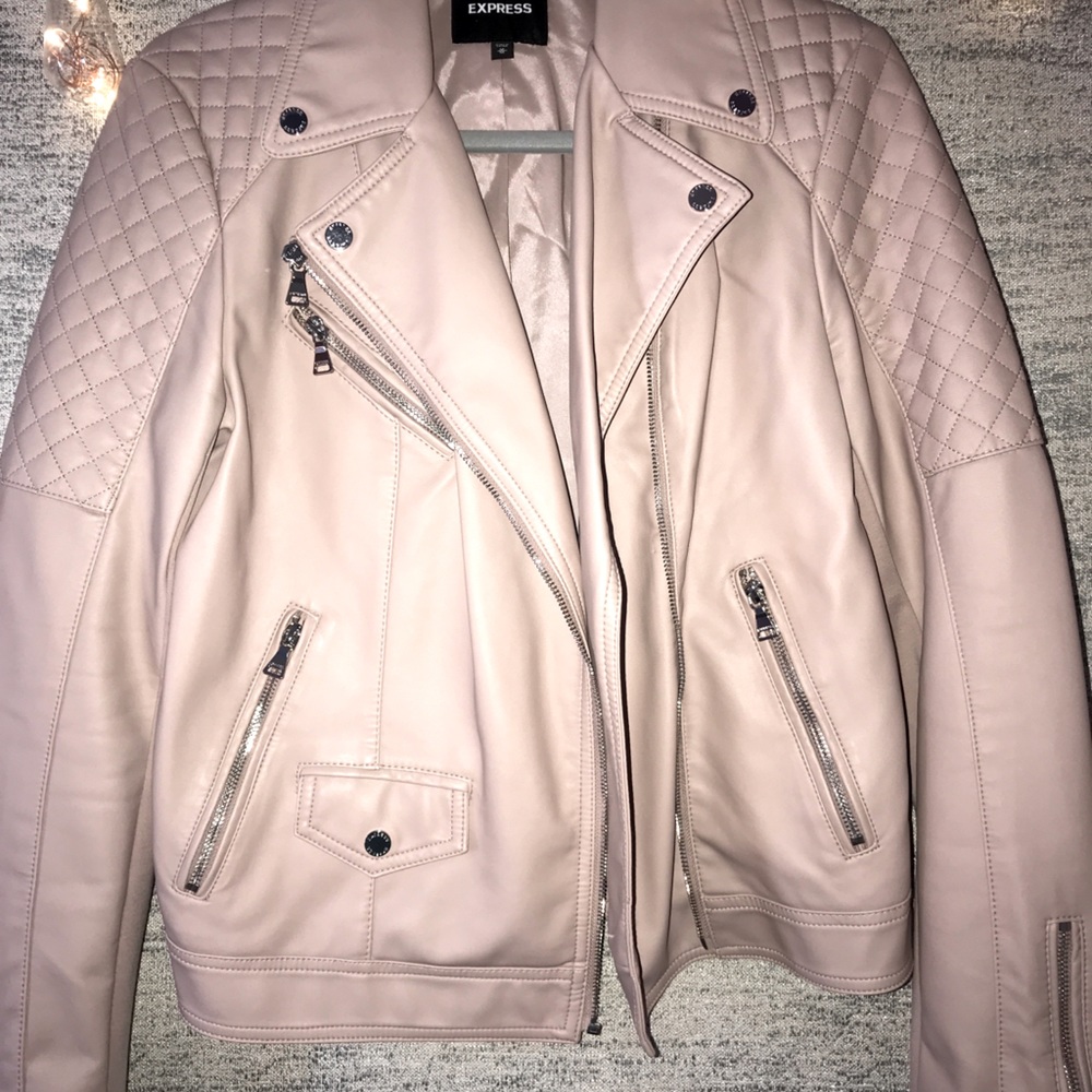 Express Soft Pink Leather Jacket